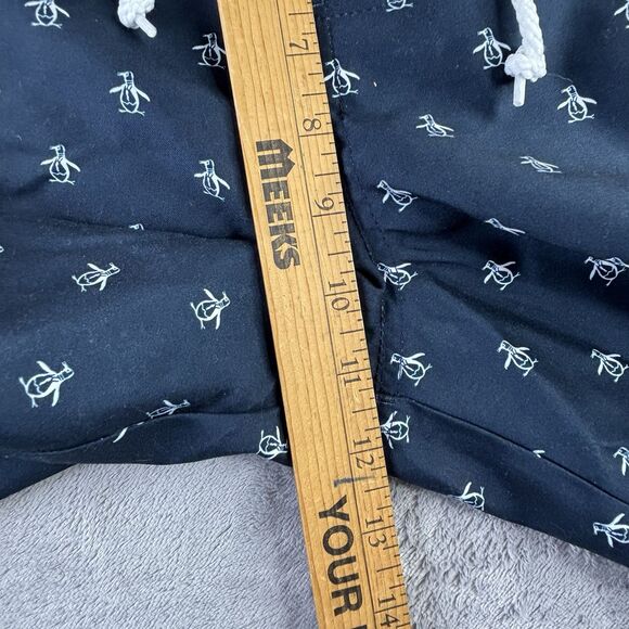 Penguin Swim Trunks Men's 38 Volley 6” Shorts Lined Blue All Over Print‎ Logo - Picture 14 of 16